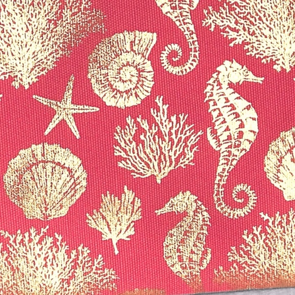 SEA LIFE CORAL PINK & METALLIC GOLD FOIL CLUTCH WRISTLET - Picture 3 of 4